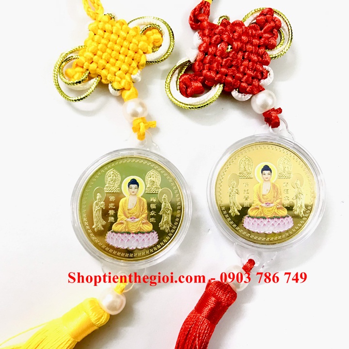 Dây Treo Xu Phật A Di Đà Và Các Vị Bồ Tát In Màu - SP005274